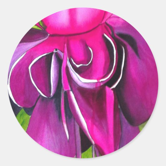 Roze pop waterverf bloem sticker (Voorkant)