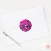 Roze pop waterverf bloem sticker (Envelop)