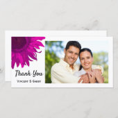 Roze Pop Zonnebloem Hartelijk dank Bedankkaart (Voorkant / Achterkant)