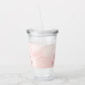 Roze Popcorn en Pyjama Slumber Verjaardagsfeest Acryl Drinkbeker (Links)