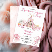 Roze Popcorn en Pyjama Slumber Verjaardagsfeest Kaart