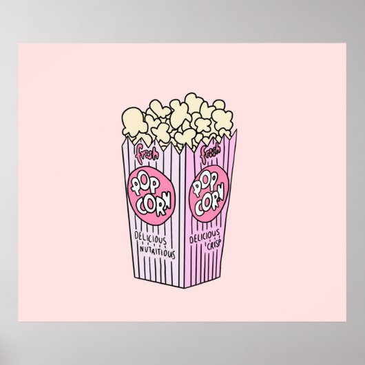Roze Popcorn Poster (Voorkant)