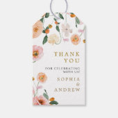 Roze Poppies Flowers Bruiloft Gift Label Cadeaulabel (Voorkant)