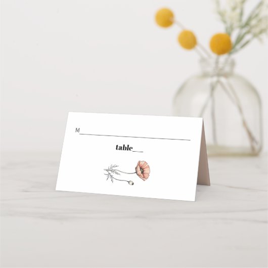 Roze Poppies wilde bloemen bloemenbruiloft (Voorkant)