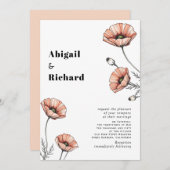 Roze Poppies wilde bloemen bloemenbruiloft Kaart (Voorkant / Achterkant)