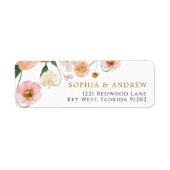 Roze Poppy Flowers Retouradres Label (Voorkant)