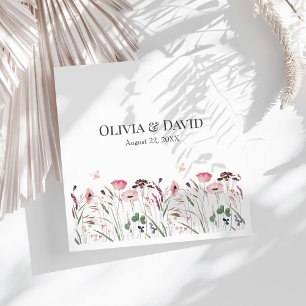 Roze Poppy Meadow Bruiloft Servetten