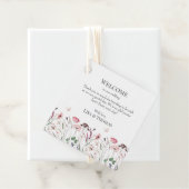 Roze Poppy Meadow Bruiloft Welkomstgeschenk Label (In situ)
