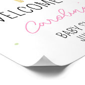 Roze Popsicle Baby shower Welkom Poster (Hoek)