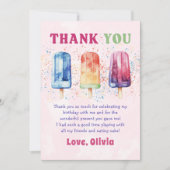 Roze Popsicle Ice Cream Girl Bedankt Card (Voorkant)