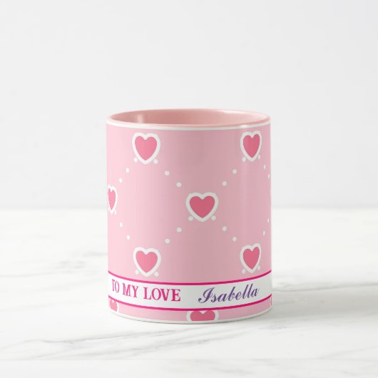 Roze Populaire Valentijnsdag Collectie Mok (Midden)