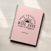 Roze positieve motivatie mantra met elke naam