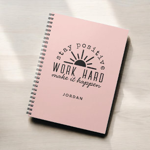 Roze positieve motivatie mantra met elke naam notitieboek