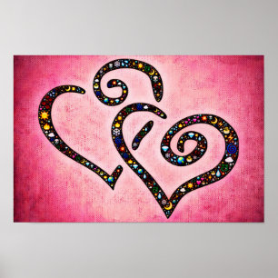 Roze Poster van het hart