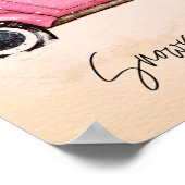 Roze Poster voor Kerstmis (Hoek)