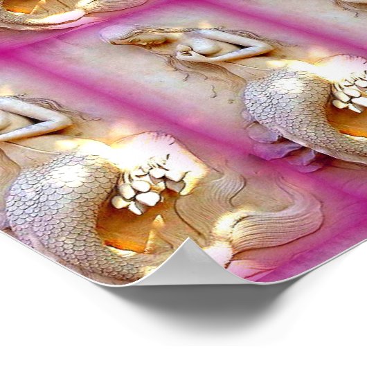 roze poster voor zeemeerminnen (Hoek)