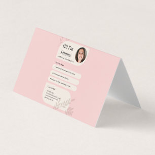 Roze Postpartum Doula Professioneel Design Visitekaartjes