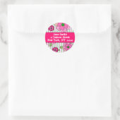 Roze Posy Adresetiketten Ronde Sticker (Tas)