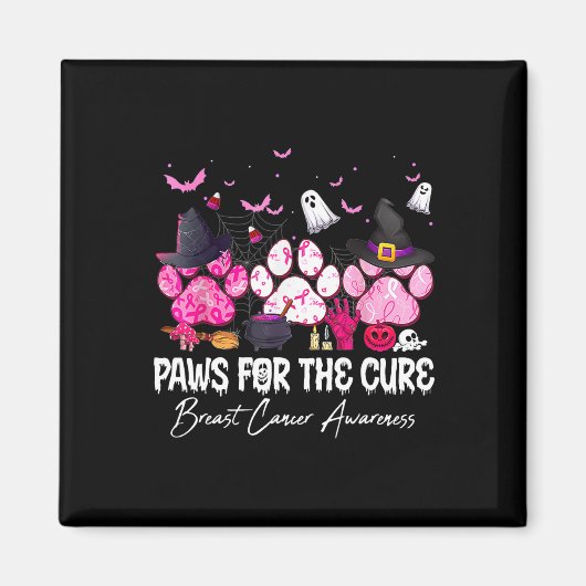 Roze poten voor de Cure Borstkanker Awareness Dog Magneet (Voorkant)