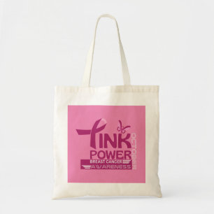 Roze Power-Breast Cancer Awareness Design Tote Bag