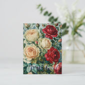 Roze pracht. Bloemenboeket van rozen. Briefkaart (Staand voorkant)