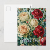 Roze pracht. Bloemenboeket van rozen. Briefkaart (Voorkant / Achterkant)