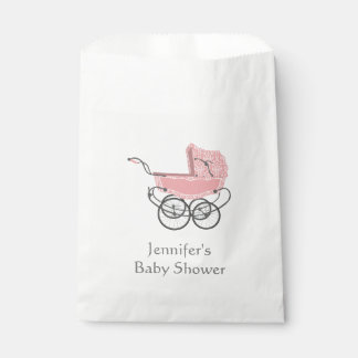 Roze Pram Baby shower Favor Bag Bedankzakje