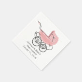 Roze Pram Custom Baby shower Papieren servetten (Hoek)