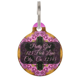 Roze Prancing Posies Huisdierpenning