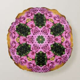 Roze Prancing Posies Rond Kussen