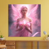 Roze - Premium gewikkeld canvas (glans) (Insitu (Woonkamer))