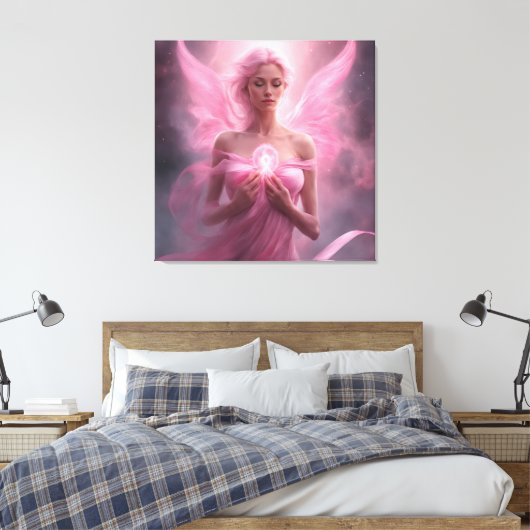 Roze - Premium gewikkeld canvas (glans) (Insitu (Slaapkamer))