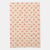 Roze Preppy Flamingo's op Cream Keuken Handdoek (Verticaal)