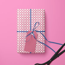 Roze Preppy Gingham Harten- Inpakpapier Rol