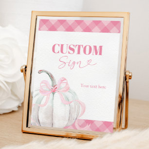 Roze Preppy Pompoen Meisje 1e Verjaardag Custom Si Poster