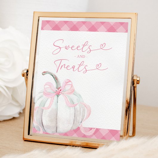 Roze Preppy Pompoen Meisje Verjaardag Sweet en tra Poster