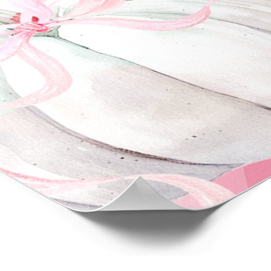 Roze Preppy Pompoen Meisje Verjaardag Sweet en tra Poster (Hoek)