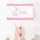 Roze Preppy Pompoen Verjaardag Grote Banner (Insitu)