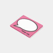 Roze pret Comic Book-spreekwolk Bedankt Post-it® Notes (Schuin)