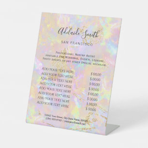 roze prijslijst voetstuk reclamebord met voetstuk