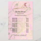 roze prijslijst voor haar flyer (Voorkant)