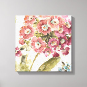 Roze primrose canvas afdruk