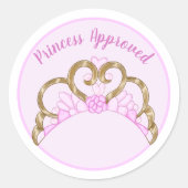 Roze "Princess Approved" Label Sticker (Voorkant)