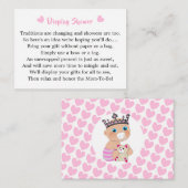 Roze Princess Baby shower Display Informatiekaartje (Voorkant / Achterkant)