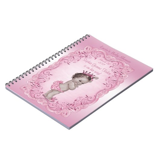Roze Princess Baby shower Guest Book Notitieboek (Linkerzijde)