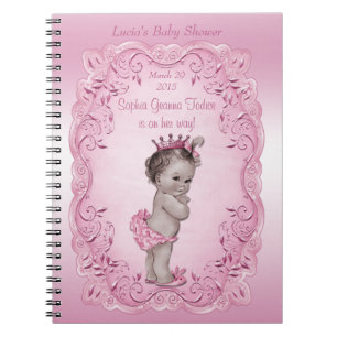 Roze  Princess Baby shower Guest Book Notitieboek