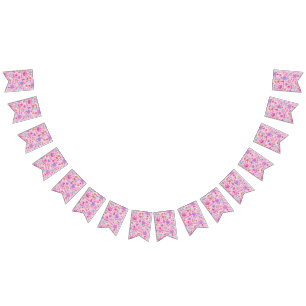 Roze princess brandbanner vlaggetjes