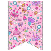 Roze princess brandbanner vlaggetjes (Eerste vlag)