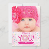 Roze prinkles Donut Birthday Girl Hartelijk dank