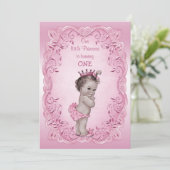 Roze Prinses 1e Verjaardagsfeest Kaart (Staand voorkant)